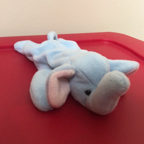 RARE Vintage Ty Peanut The Light Blue Elephant Beanie Baby NO TAGS - Picture 3 of 5